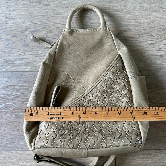 New Born Small Leather Backpack Taupe Bag - Picture 4 of 11